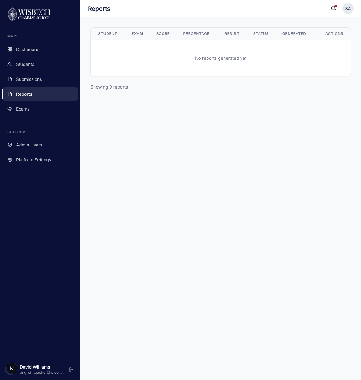 Teacher reports list